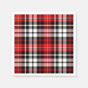 Rood Zwart Wit Schotse ruit Patroon Ontwerp  Servet