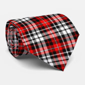 Rood Zwart Wit Schotse Ruit Patroon Ontwerp Stropdas (Opgerold)