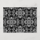 Rood, zwart & wit snor & lippen Damast bruiloft Briefkaart (Achterkant)