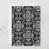 Rood, zwart & wit snor & lippen Damast bruiloft Kaart (Achterkant)