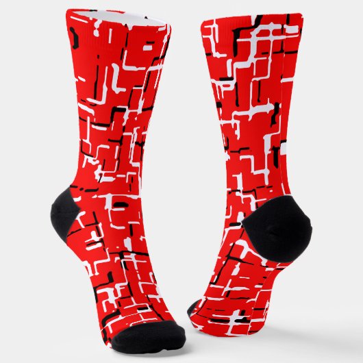 Rood zwart wit sokken (Gebogen)