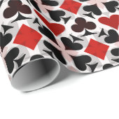 Rood, Zwart & Wit Spelen Kaart Symbolen Patroon Cadeaupapier (Rol Hoek)