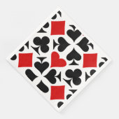 Rood, Zwart & Wit Spelen Kaart Symbolen Patroon Servet (Hoek)