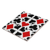 Rood, Zwart & Wit Spelen Kaart Symbolen Patroon Tegeltje (Zijkant)