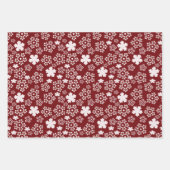 Rood, Zwart & Wit Ster & Snowflake Patroon Inpakpapier Vel (Voorkant 2)