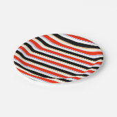 Rood Zwart Wit Strepen Lijnen Patroonontwerp Papieren Bordje (Gekanteld)