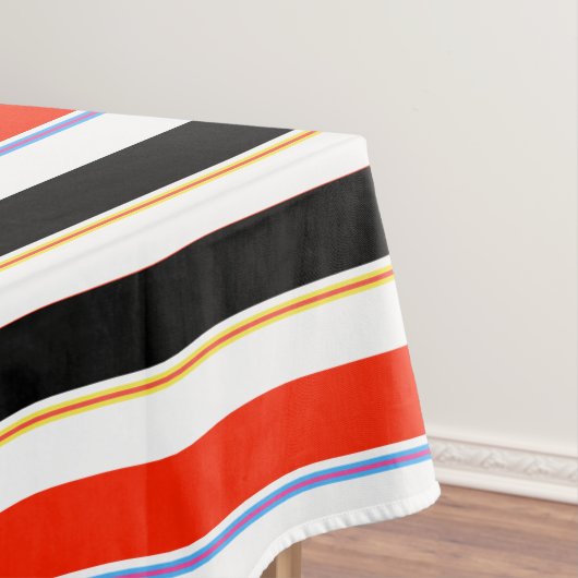 Rood Zwart Wit Strepen Lijnen Patroonontwerp Tafelkleed (Voorbeeld)