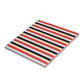 Rood Zwart Wit Strepen Lijnen Patroonontwerp Tegeltje (Zijkant)