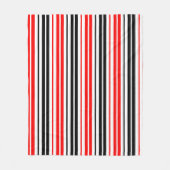Rood Zwart Wit Strepen Patroon Ontwerp  Fleece Deken (Voorkant)