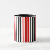 Rood Zwart Wit Strepen Patroon Ontwerp Mok (Midden)