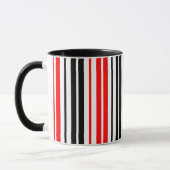 Rood Zwart Wit Strepen Patroon Ontwerp Mok (Links)