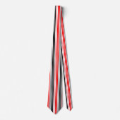 Rood Zwart Wit Strepen Patroon Ontwerp  Stropdas (Voorkant)