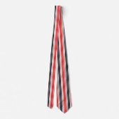 Rood Zwart Wit Strepen Patroon Ontwerp  Stropdas (Achterkant)
