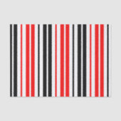 Rood Zwart Wit Strepen Patroon Ontwerp Tissuepapier (Voorkant)