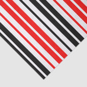 Rood Zwart Wit Strepen Patroon Ontwerp Tissuepapier (Detail)