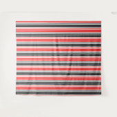 Rood Zwart Wit Strepen Patroon Ontwerp Wandkleed (Voorkant (horizontaal))