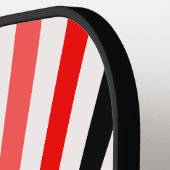 Rood Zwart wit strepen Pickleball Paddle (Links Detail)