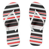 Rood Zwart-wit strepen Teenslippers (Voetbed)