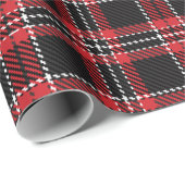 rood zwart-wit tartaangeblazen cadeaupapier (Rol Hoek)