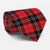 Rood zwart wit Tartan Buffalo Geplaste Mannen Stropdas (Opgerold)