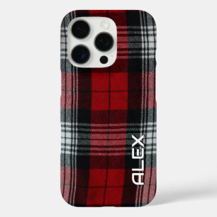 Rood Zwart-Wit Tartan – Klassiek Plaid Stof iPhone 16 Pro Hoesje