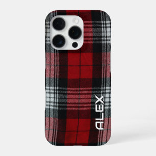 Rood Zwart-Wit Tartan – Klassiek Plaid Stof iPhone 16 Pro Hoesje