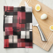 Rood zwart wit theedoek (Quarter Fold)