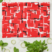 Rood zwart wit theedoek (Gevouwen)