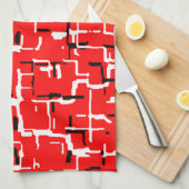 Rood zwart wit theedoek (Quarter Fold)