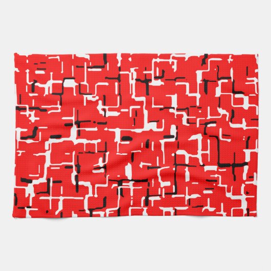 Rood zwart wit theedoek (Horizontaal)