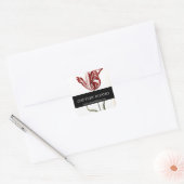 Rood Zwart Wit Tulp Bloemist Vierkante Stickers (Envelop)