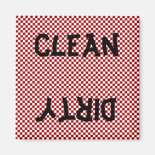 Rood Zwart Wit Vaatwasser Magneet (Voorkant)