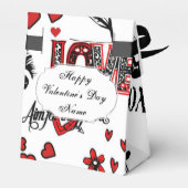 Rood Zwart Wit Valentijn Motief Favor Box Bedankdoosjes (Achterkant)