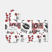 Rood Zwart Wit Valentijn Motief Favor Box Bedankdoosjes (Uitgevouwen)