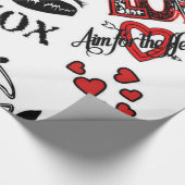 Rood Zwart Wit Valentijns Motief Inpakpapier (Hoek)