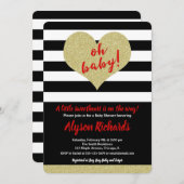 Rood zwart wit Valentijnsdag baby shower Kaart (Voorkant / Achterkant)