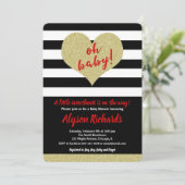 Rood zwart wit Valentijnsdag baby shower Kaart (Staand voorkant)