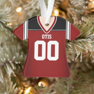 Rood/Zwart/Wit Voetbalshirt Ornament