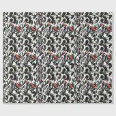 Rood Zwart Wit Vogel Abstract Cadeaupapier (Vlak)