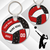 Rood zwart-wit volleybalcadeautjes, volleybal sleutelhanger