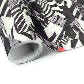 Rood Zwart Wit Zebra Abstract Cadeaupapier (Rol Hoek)