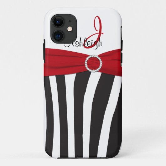 Rood, zwart, wit Zebra gestreept iPhone 5 Hoesje (Achterkant)