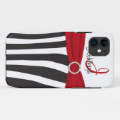 Rood, zwart, wit Zebra gestreept iPhone 5 Hoesje (Achterkant (horizontaal))