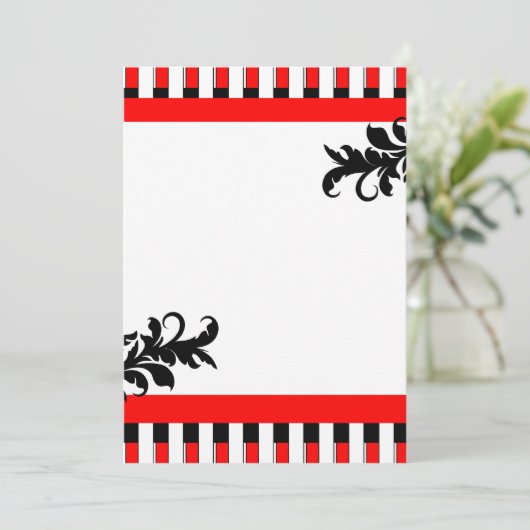 Rood-zwart-witstrips Kaart (Staand voorkant)