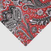 Rood Zwart & Witte Bloem Motief Boheemse Boho Tissuepapier (Detail)