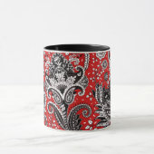 Rood Zwart & Witte Bloemige Paisley Boheemse Boho Mok (Midden)