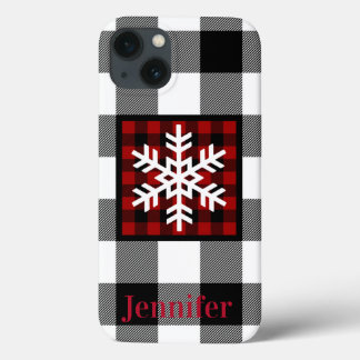 Rood, zwart, witte buffelplaat, Snowflake Hoesje-M Case-Mate iPhone Case