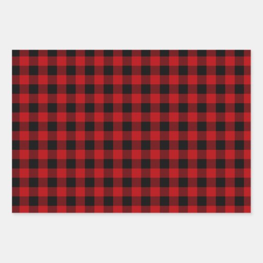 Rood zwart-witte buffels inpakpapier vel (Voorkant)