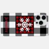 Rood, zwart, witte buffels, neusvlokken Case-Mate iPhone case (Achterkant (horizontaal))