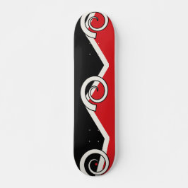 Rood Zwart Witte Geometrische Spiraal Persoonlijk Skateboard